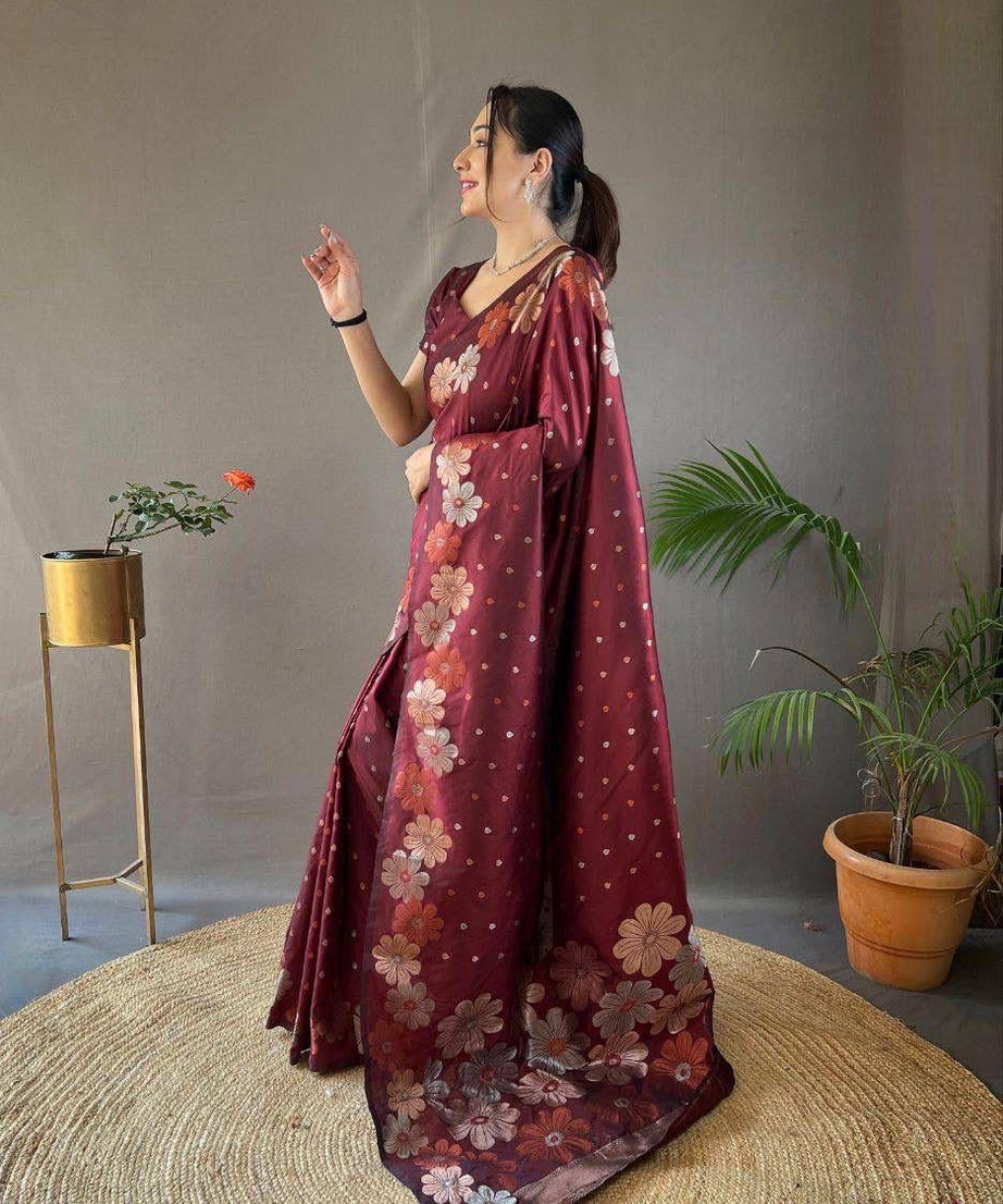 Banarasi Soft Silk Festival Latest Collection Wedding Saree With Blouse