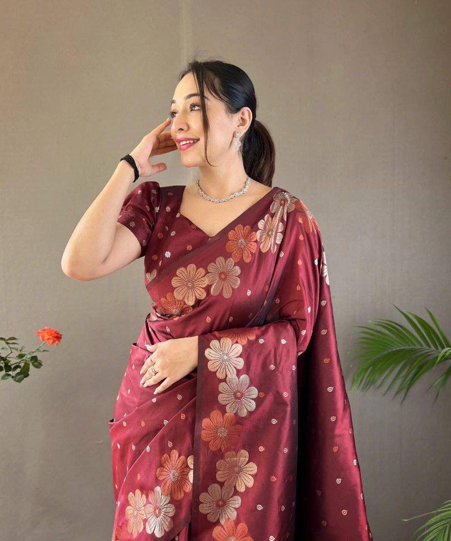 Banarasi Soft Silk Festival Latest Collection Wedding Saree With Blouse