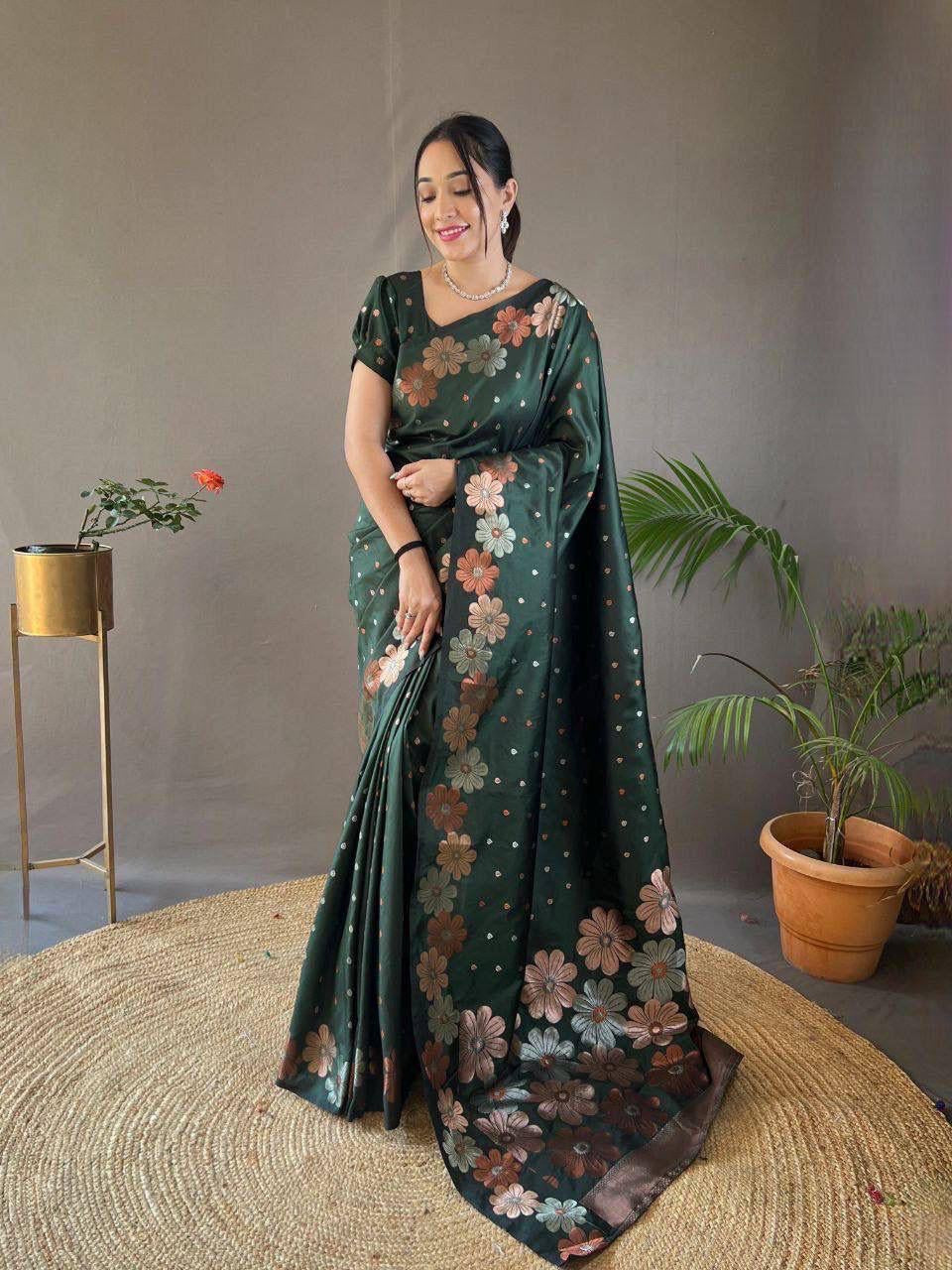 Banarasi Soft Silk Festival Latest Collection Wedding Saree With Blouse