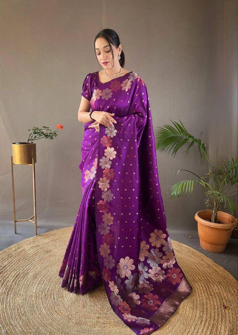 Banarasi Soft Silk Festival Latest Collection Wedding Saree With Blouse