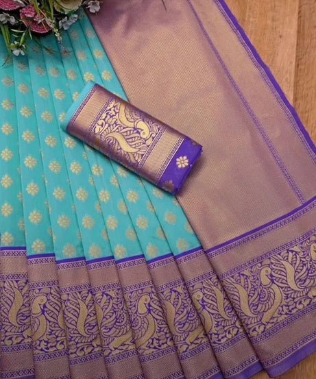 Banarasi Soft Silk Saree, Gorgeous Elegant Beautiful Sari With Blouse