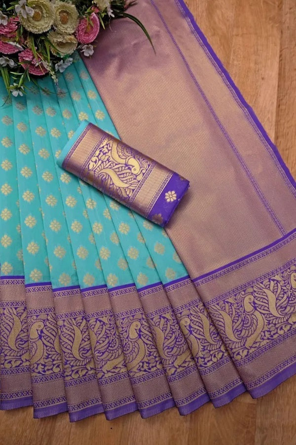 Banarasi Soft Silk Saree, Gorgeous Elegant Beautiful Sari With Blouse