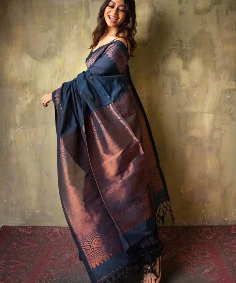 Banarasi Soft Silk Traditional Wear Wedding Sari With Blouse