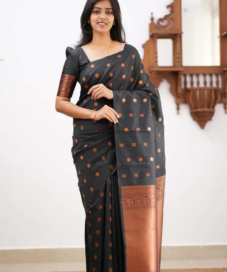 Banarasi Soft Silk Traditional Wear Simple Wedding Sari With Blouse