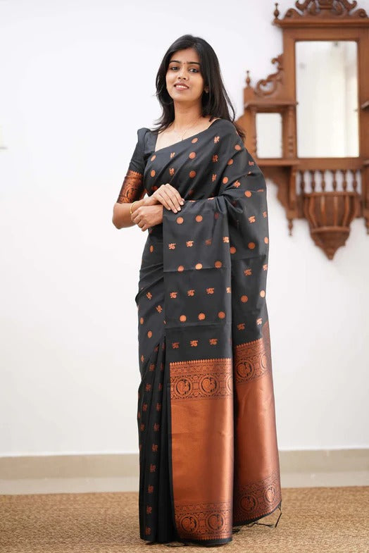 Banarasi Soft Silk Traditional Wear Simple Wedding Sari With Blouse