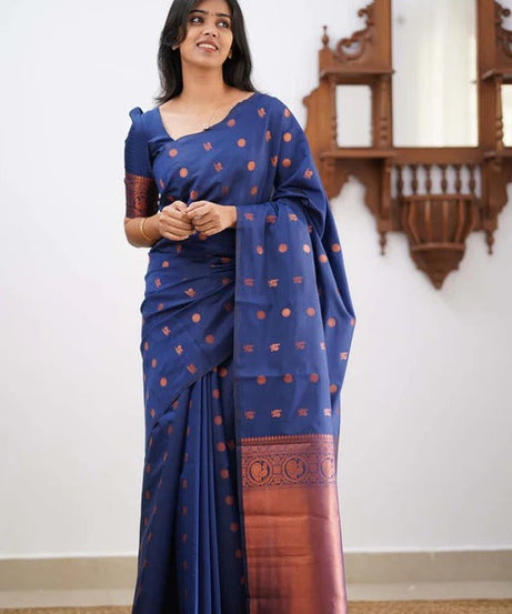 Banarasi Soft Silk Traditional Wear Simple Wedding Sari With Blouse