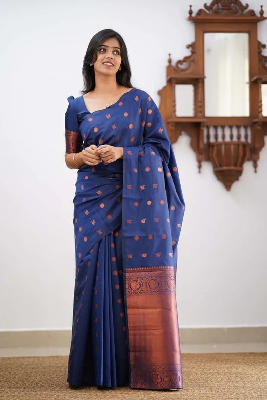 Banarasi Soft Silk Traditional Wear Simple Wedding Sari With Blouse