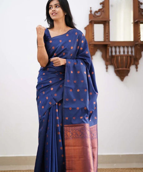 Banarasi Soft Silk Traditional Wear Simple Wedding Sari With Blouse