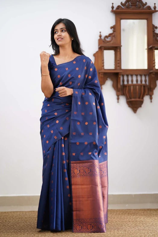 Banarasi Soft Silk Traditional Wear Simple Wedding Sari With Blouse