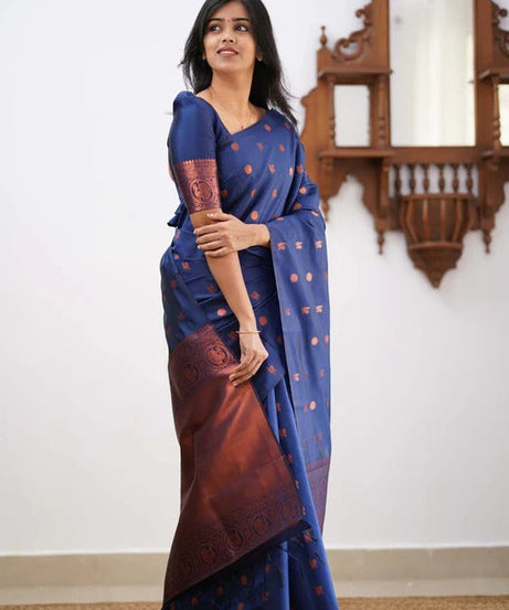 Banarasi Soft Silk Traditional Wear Simple Wedding Sari With Blouse