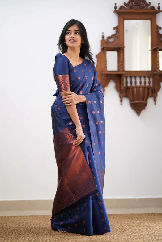 Banarasi Soft Silk Traditional Wear Simple Wedding Sari With Blouse