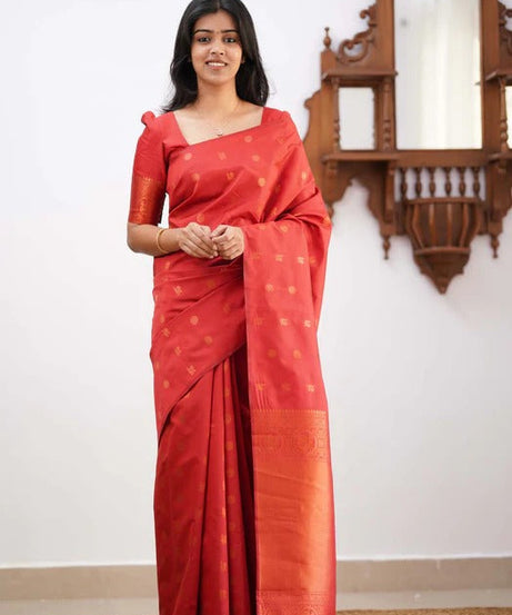 Banarasi Soft Silk Traditional Wear Simple Wedding Sari With Blouse