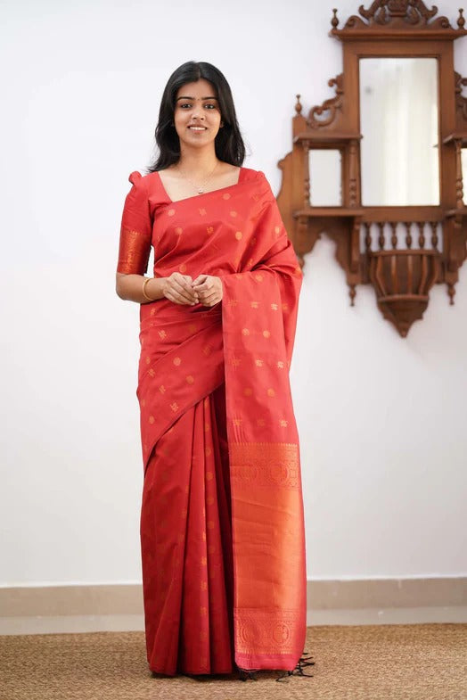 Banarasi Soft Silk Traditional Wear Simple Wedding Sari With Blouse