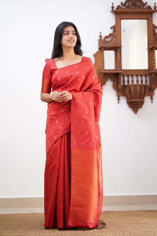 Banarasi Soft Silk Traditional Wear Simple Wedding Sari With Blouse