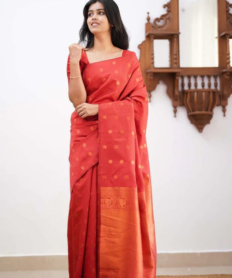 Banarasi Soft Silk Traditional Wear Simple Wedding Sari With Blouse