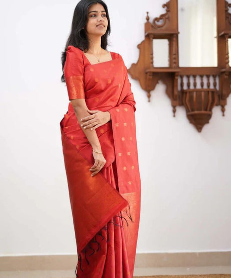 Banarasi Soft Silk Traditional Wear Simple Wedding Sari With Blouse