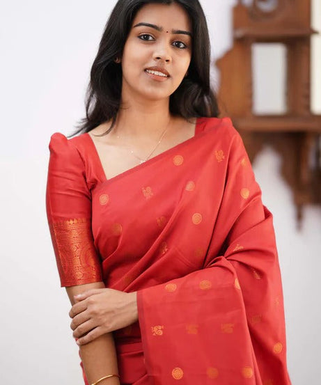 Banarasi Soft Silk Traditional Wear Simple Wedding Sari With Blouse