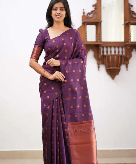 Banarasi Soft Silk Traditional Wear Simple Wedding Sari With Blouse