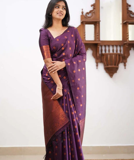 Banarasi Soft Silk Traditional Wear Simple Wedding Sari With Blouse