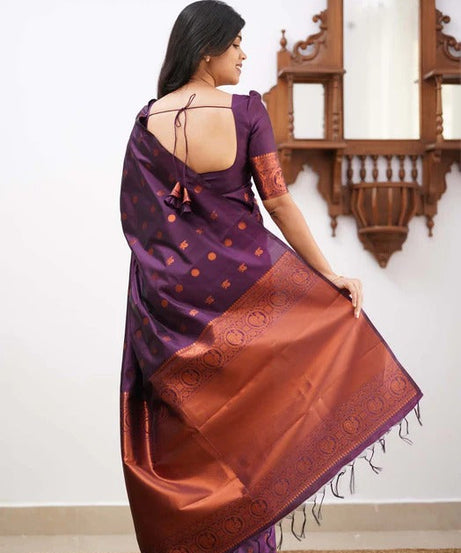 Banarasi Soft Silk Traditional Wear Simple Wedding Sari With Blouse