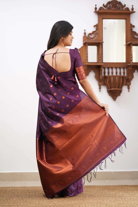 Banarasi Soft Silk Traditional Wear Simple Wedding Sari With Blouse