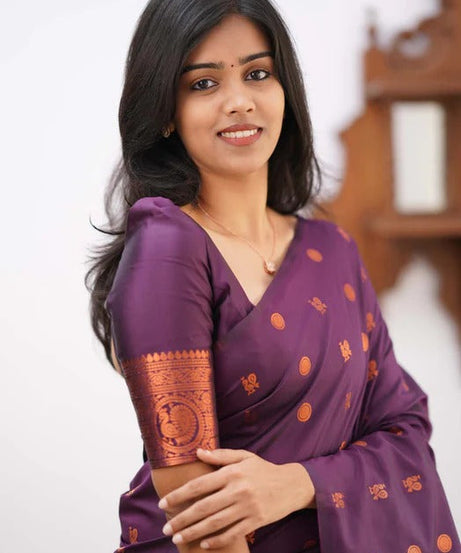 Banarasi Soft Silk Traditional Wear Simple Wedding Sari With Blouse