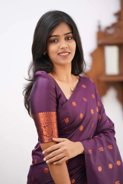 Banarasi Soft Silk Traditional Wear Simple Wedding Sari With Blouse