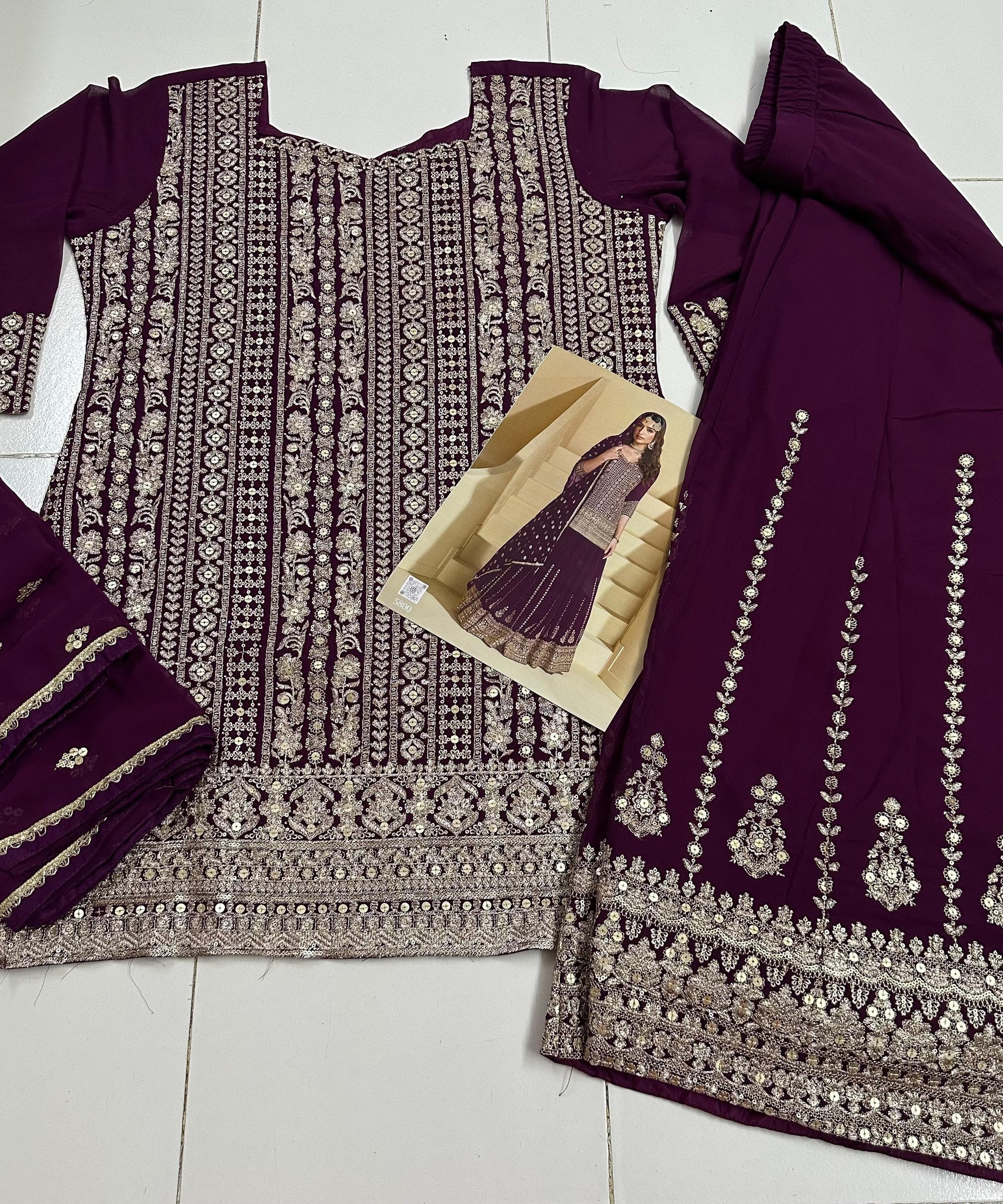 Traditional Real Georgette With Heavy Embroidery Work Salwar Suit