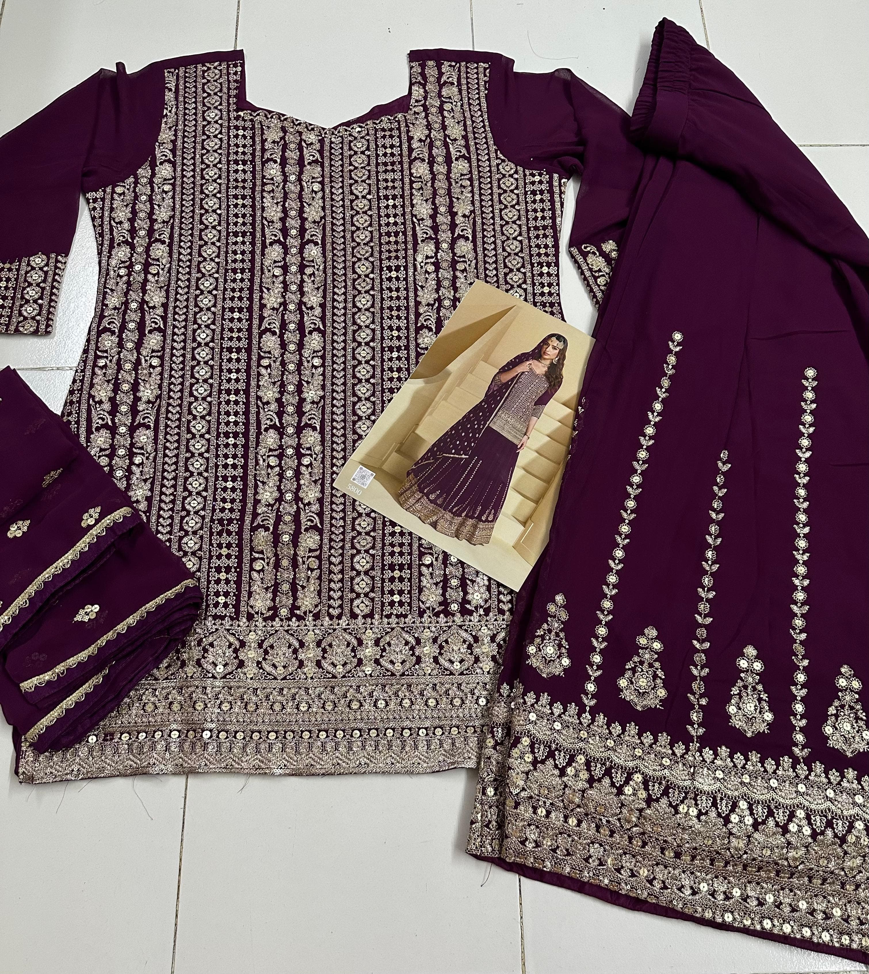 Traditional Real Georgette With Heavy Embroidery Work Salwar Suit