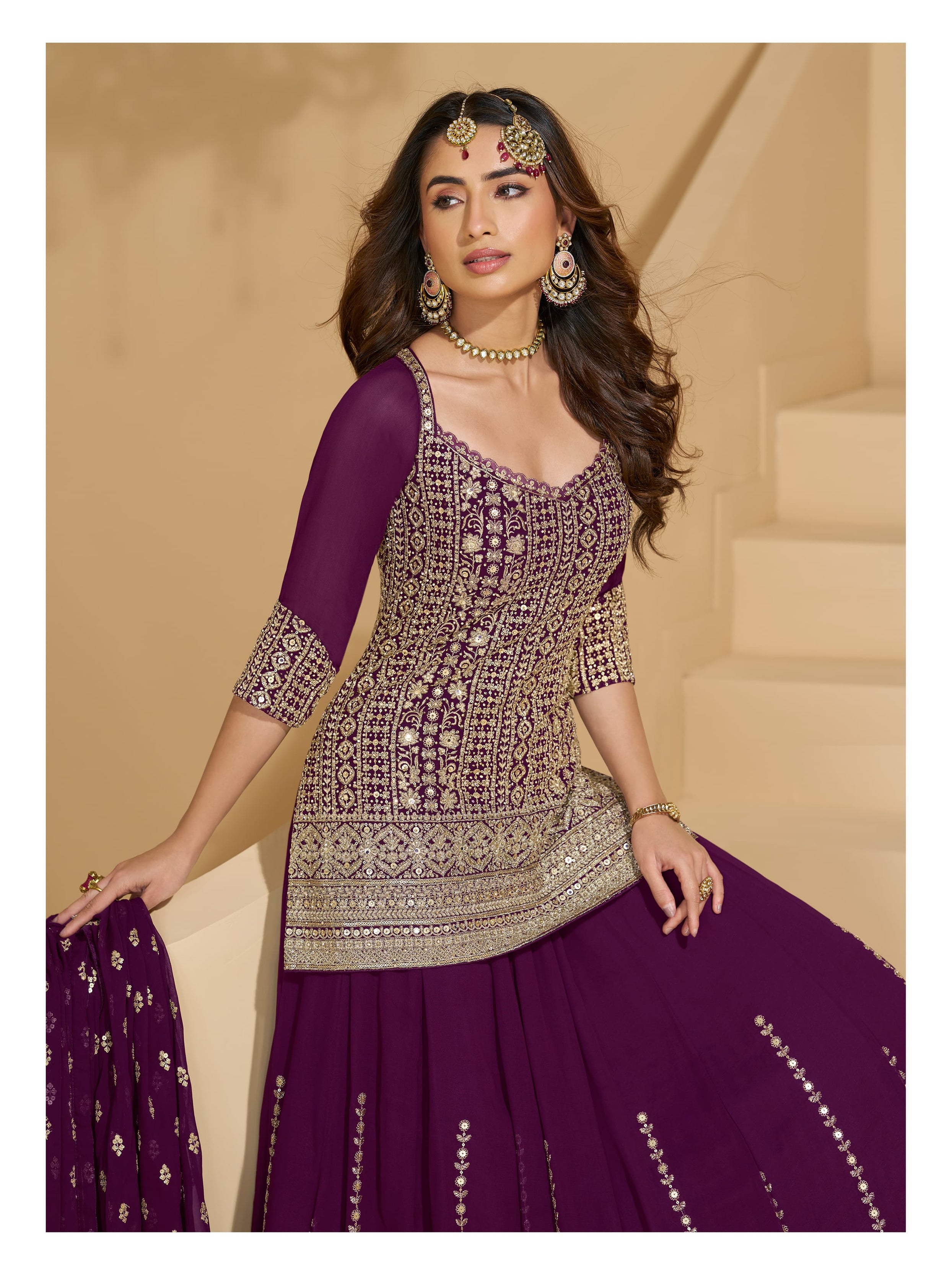 Traditional Real Georgette With Heavy Embroidery Work Salwar Suit