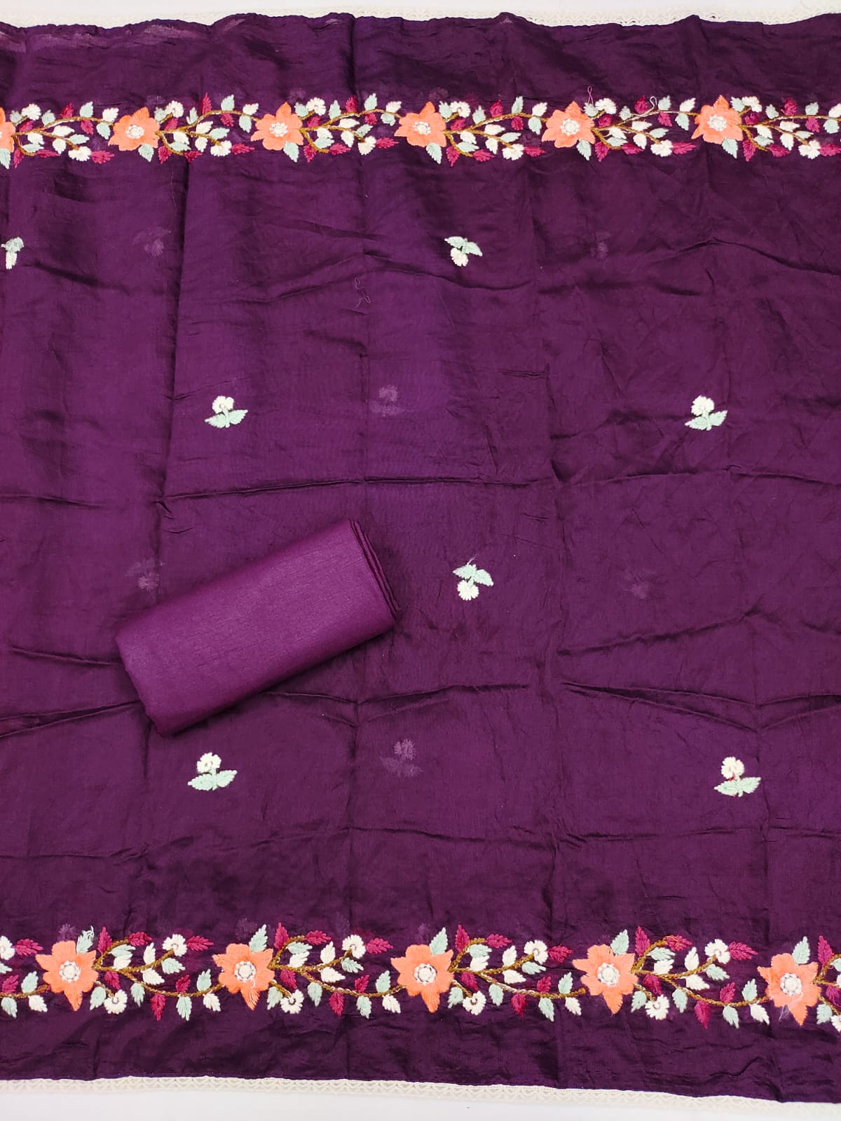 Traditional Beautiful Roman Silk Designer Top Bottom & Dupatta