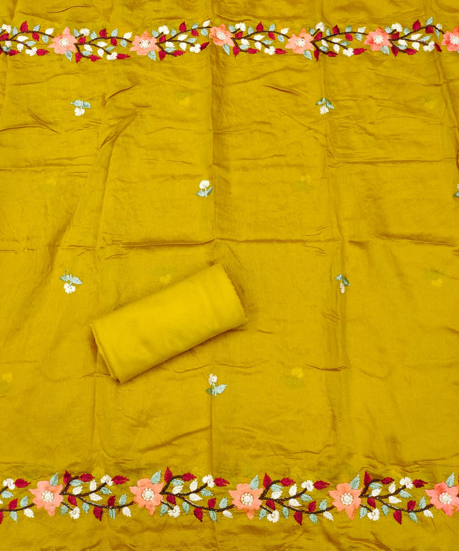 Traditional Beautiful Roman Silk Designer Top Bottom & Dupatta