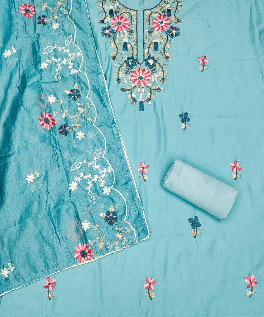 Fancy Traditional Beautiful Roman Silk Designer Top Bottom & Dupatta