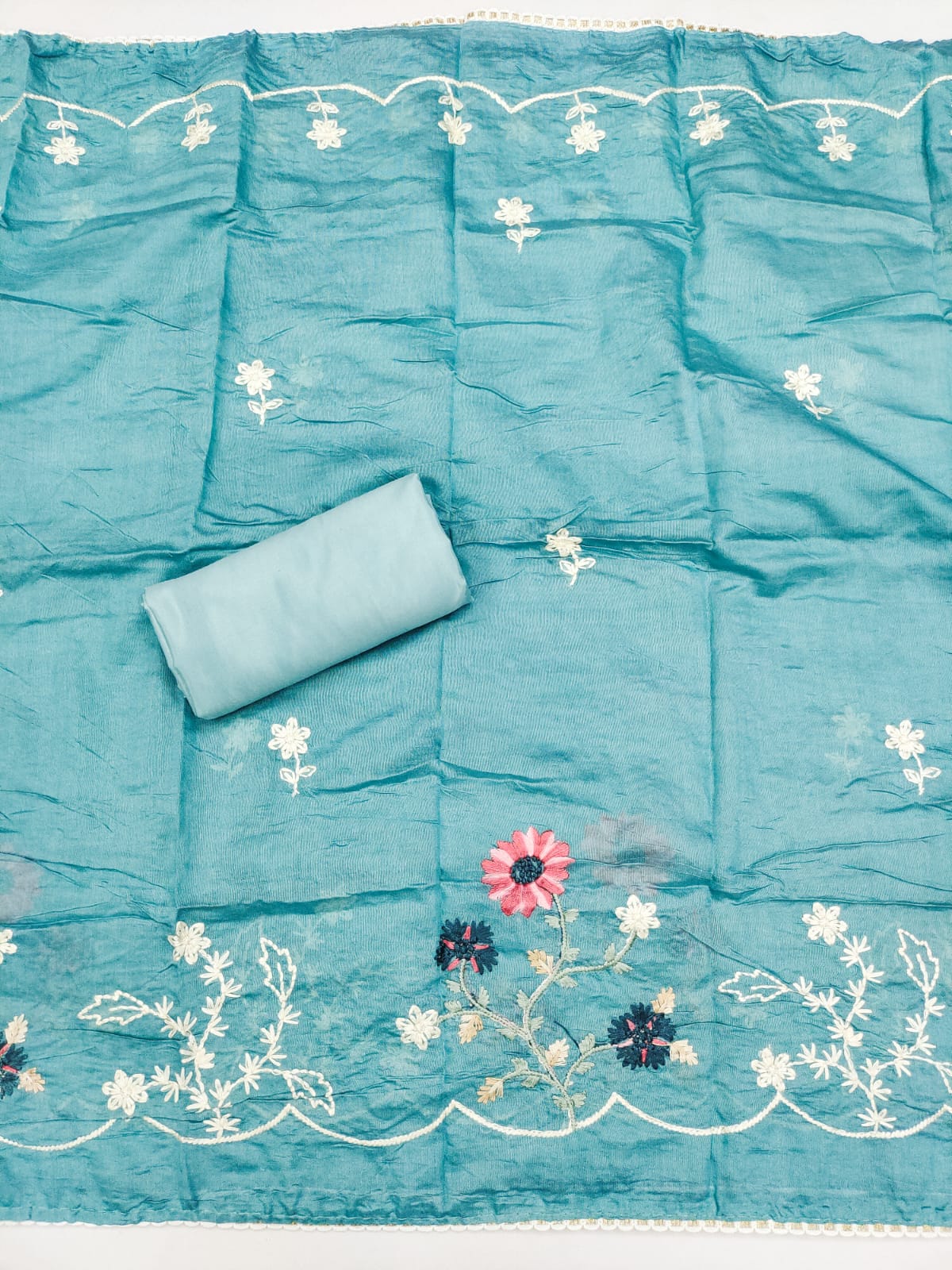 Fancy Traditional Beautiful Roman Silk Designer Top Bottom & Dupatta