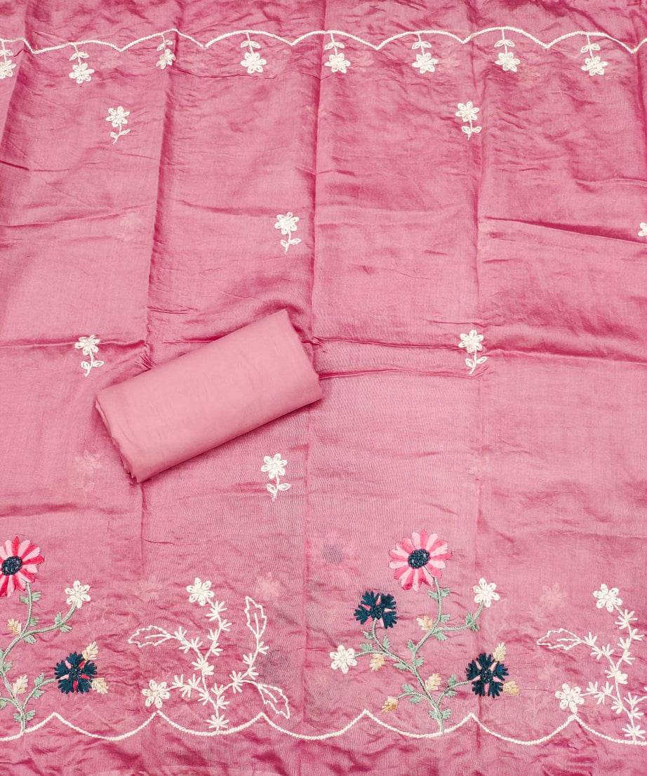 Fancy Traditional Beautiful Roman Silk Designer Top Bottom & Dupatta