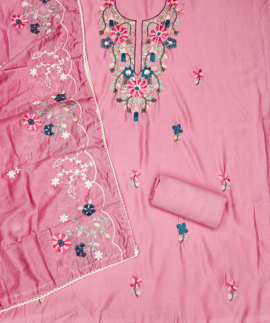 Fancy Traditional Beautiful Roman Silk Designer Top Bottom & Dupatta