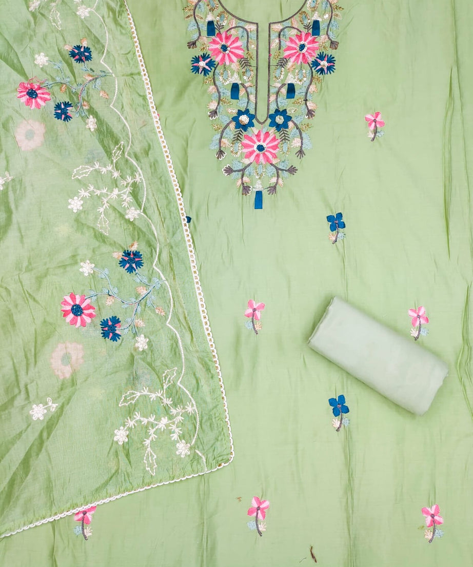 Fancy Traditional Beautiful Roman Silk Designer Top Bottom & Dupatta