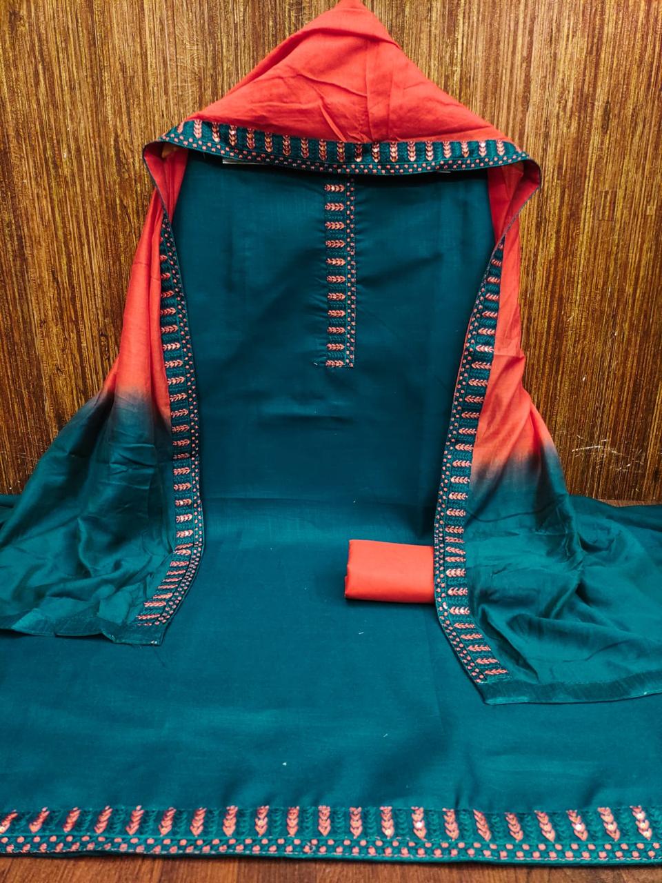 Women's Slub Cotton Tie Work Wedding Festival Wear Top Bottom & Dupatta