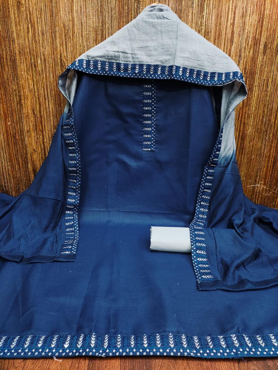 Women's Slub Cotton Tie Work Wedding Festival Wear Top Bottom & Dupatta