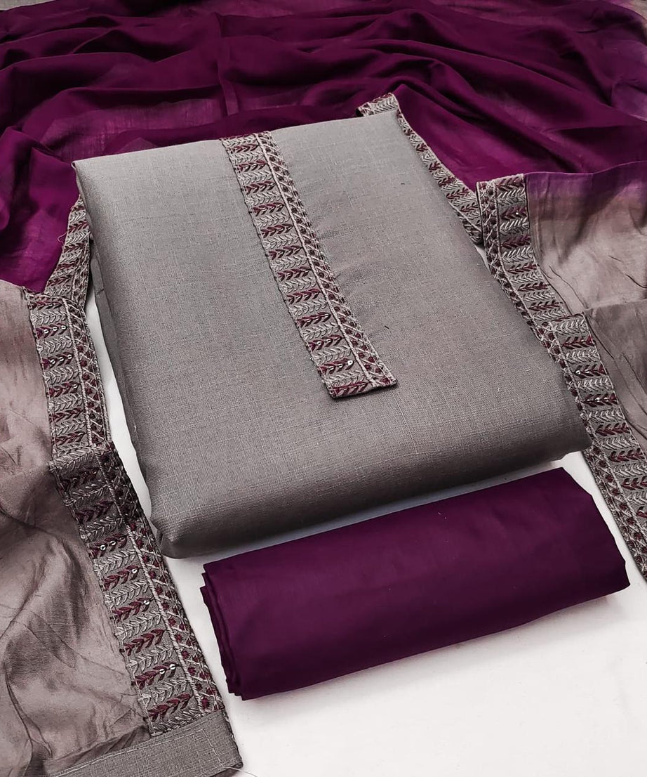 Women's Slub Cotton Tie Work Wedding Festival Wear Top Bottom & Dupatta