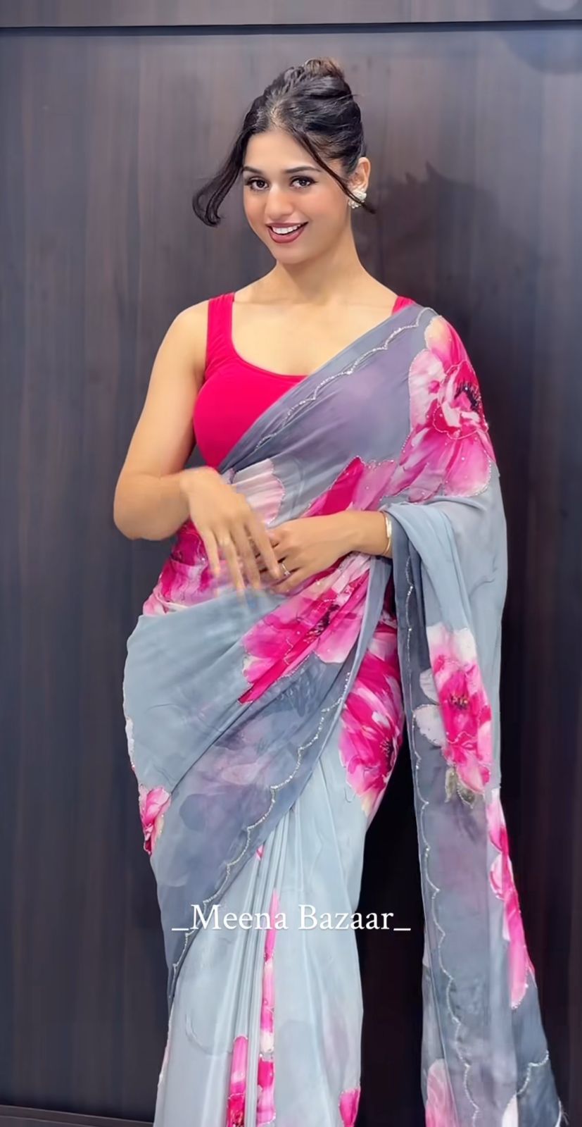 Rich And Cool Flower Print Soft Tabi Organza Shaded Sari With Blouse