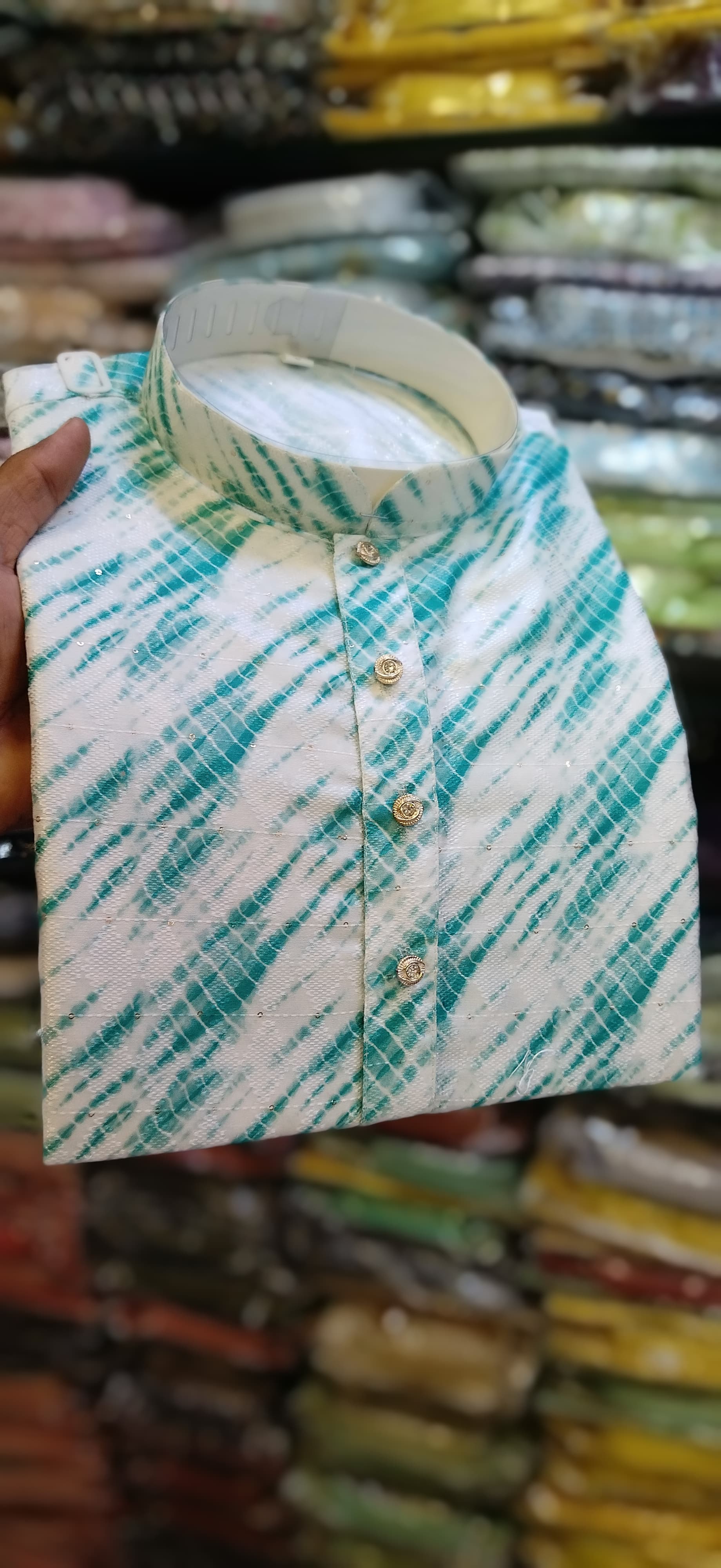 Men's Full Stitched Indian Traditional Stitched Jacquard Kurta Pajama Set