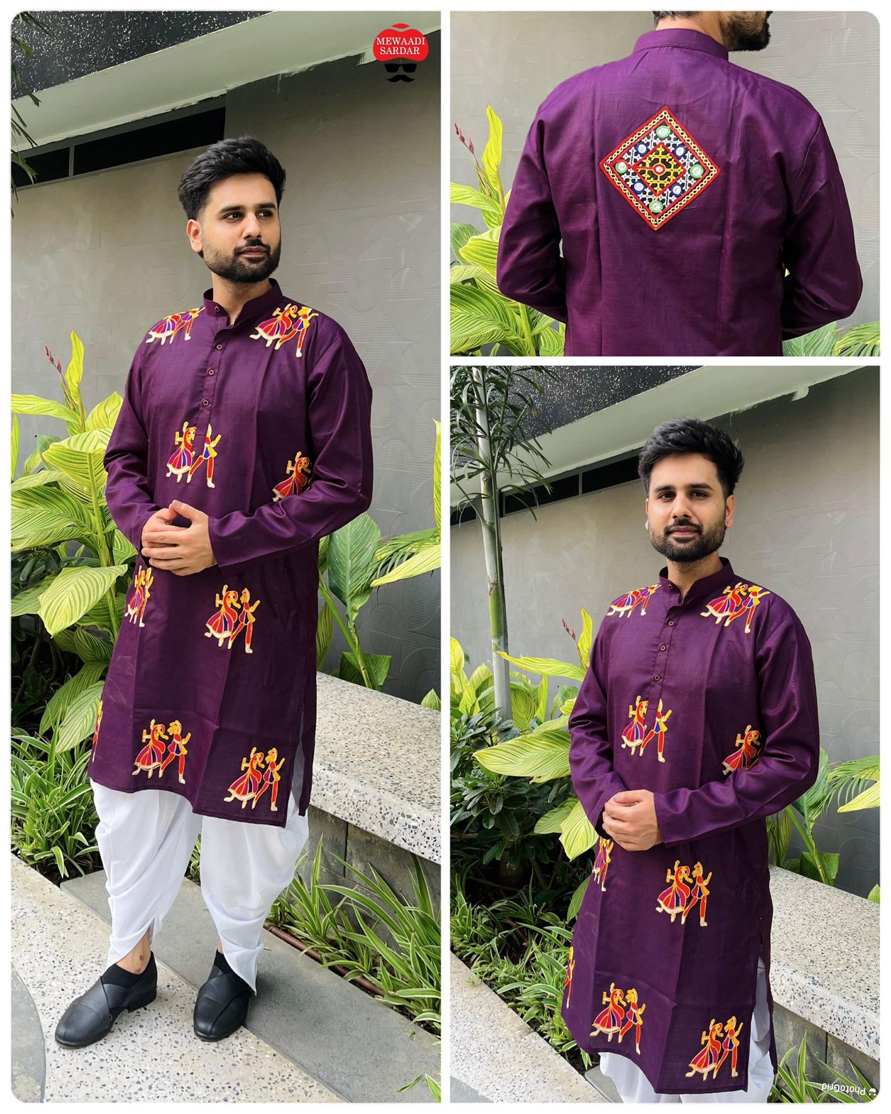 Cotton With Embroidery & Stylish Pattern Kurta With Dhoti For Men's