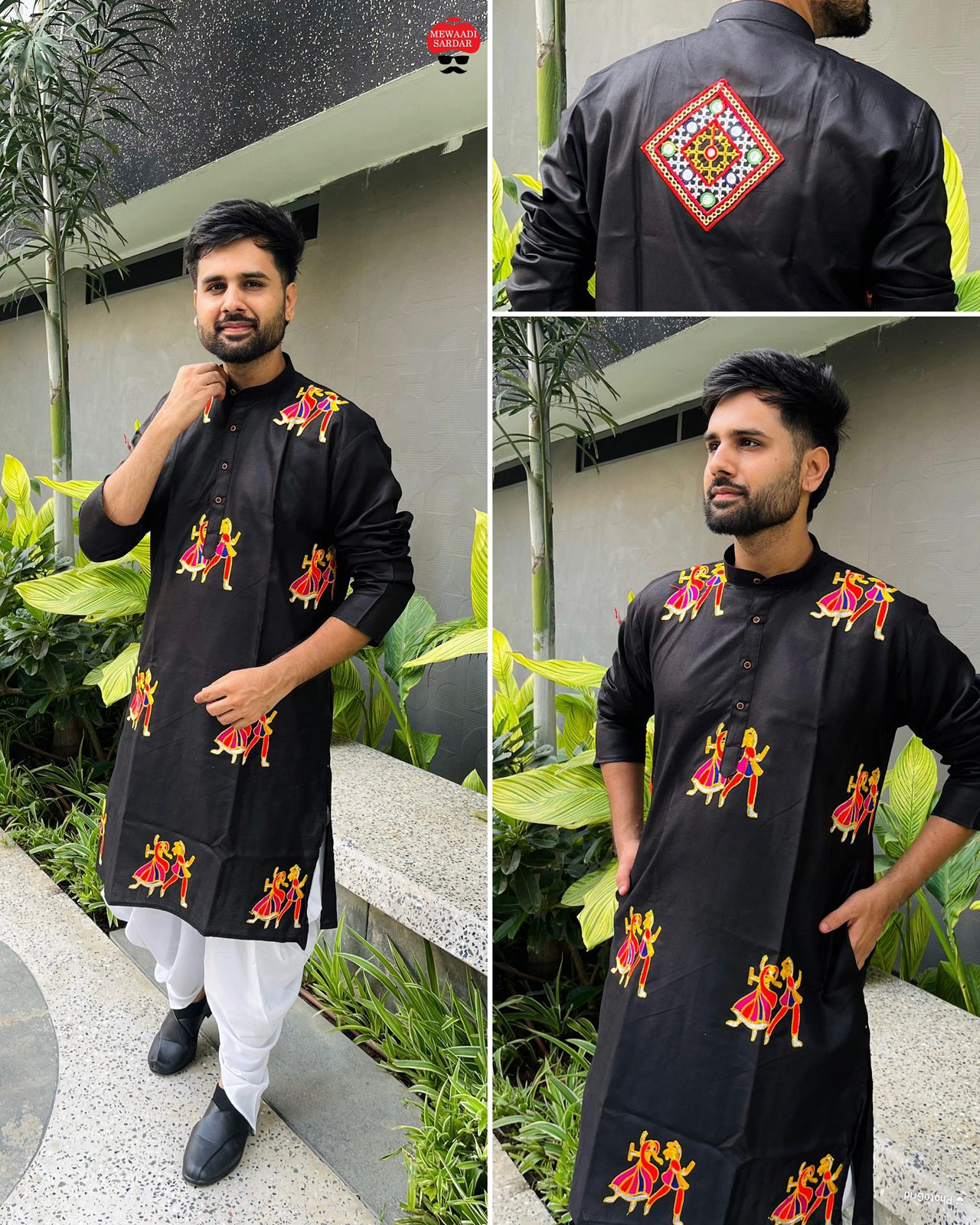 Cotton With Embroidery & Stylish Pattern Kurta With Dhoti For Men's