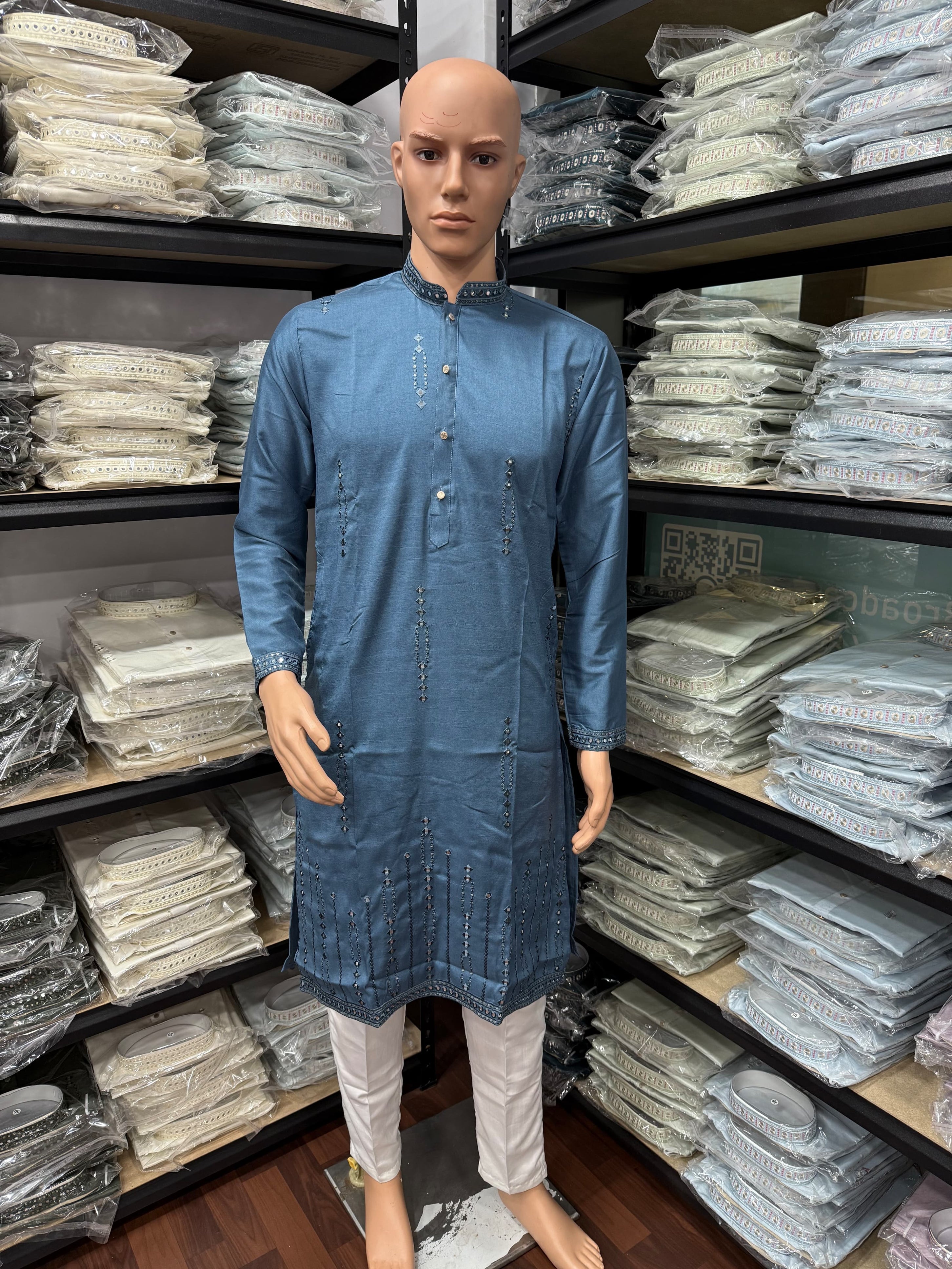 Traditional Premium Smart Silk With Embroidery Mirror Work Kurta & Pajama