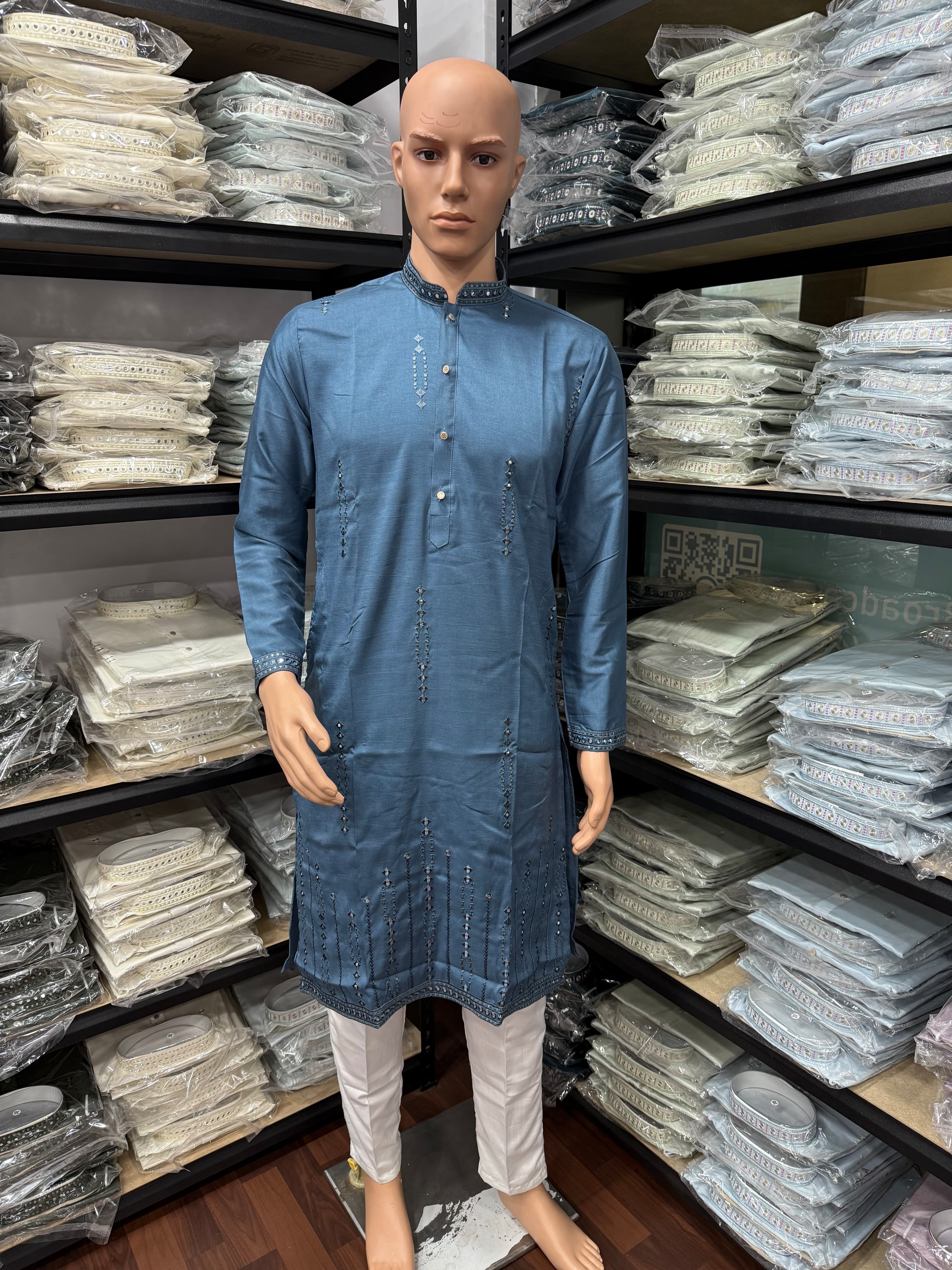 Traditional Premium Smart Silk With Embroidery Mirror Work Kurta & Pajama