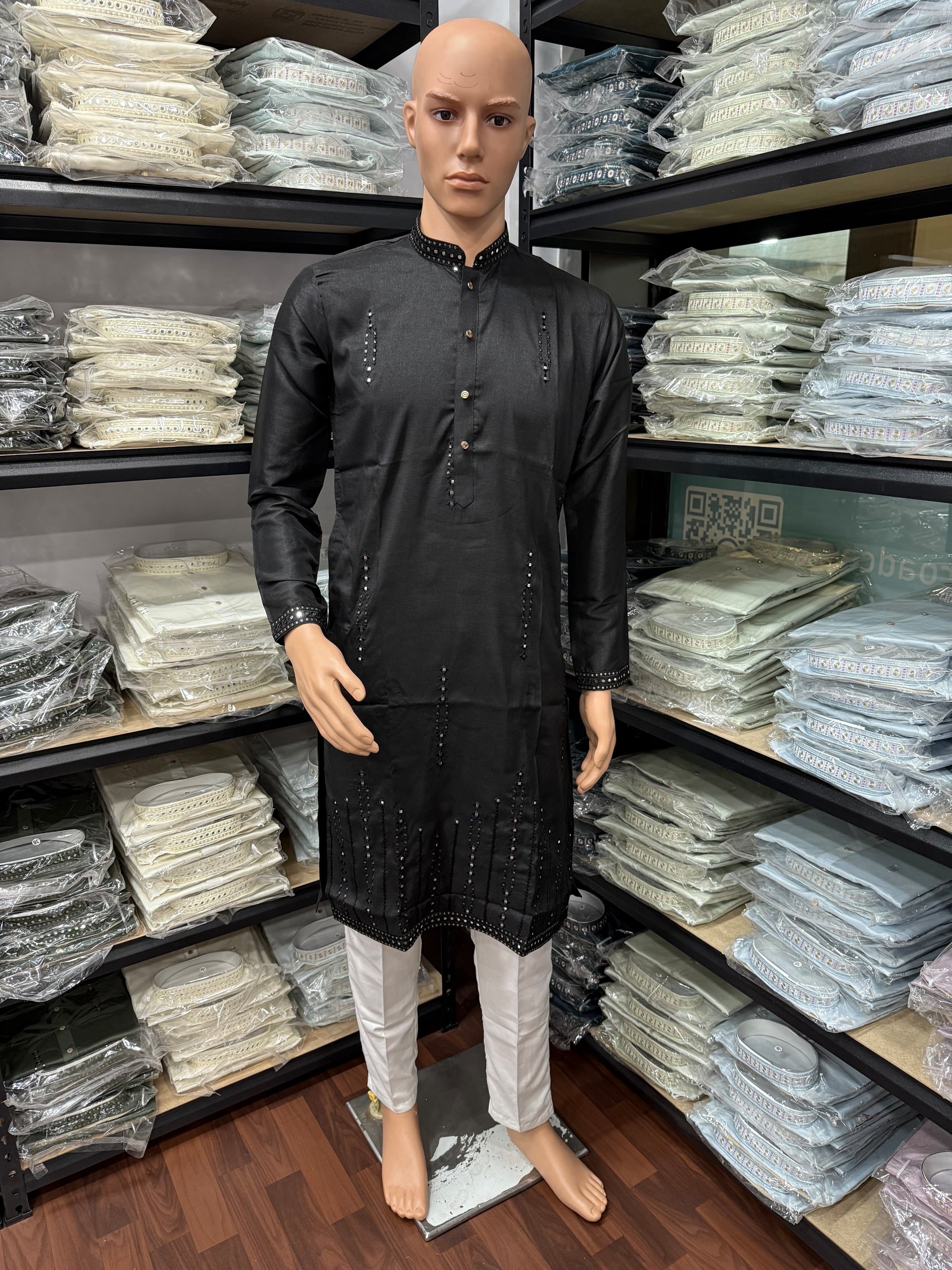 Traditional Premium Smart Silk With Embroidery Mirror Work Kurta & Pajama