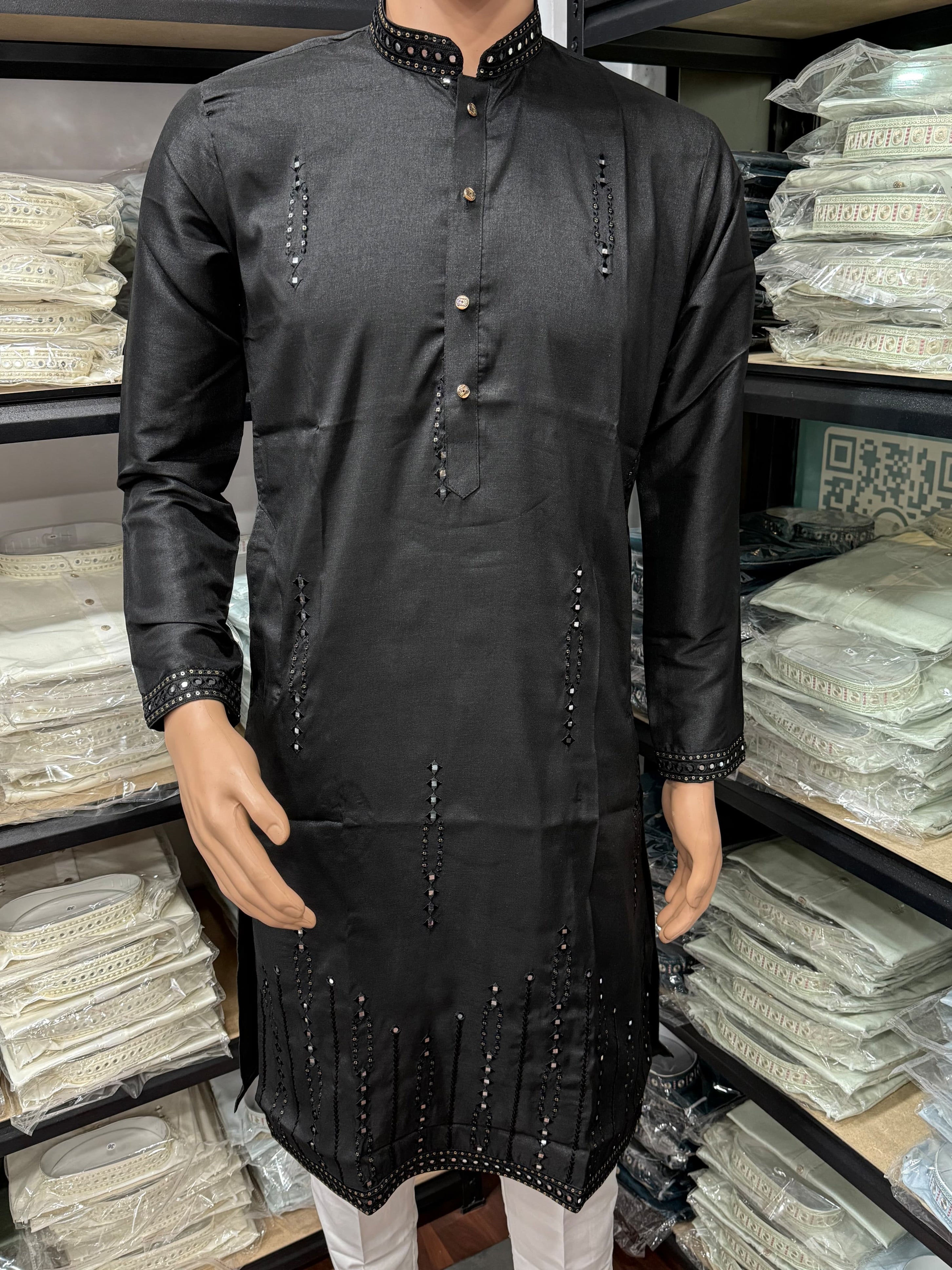 Traditional Premium Smart Silk With Embroidery Mirror Work Kurta & Pajama