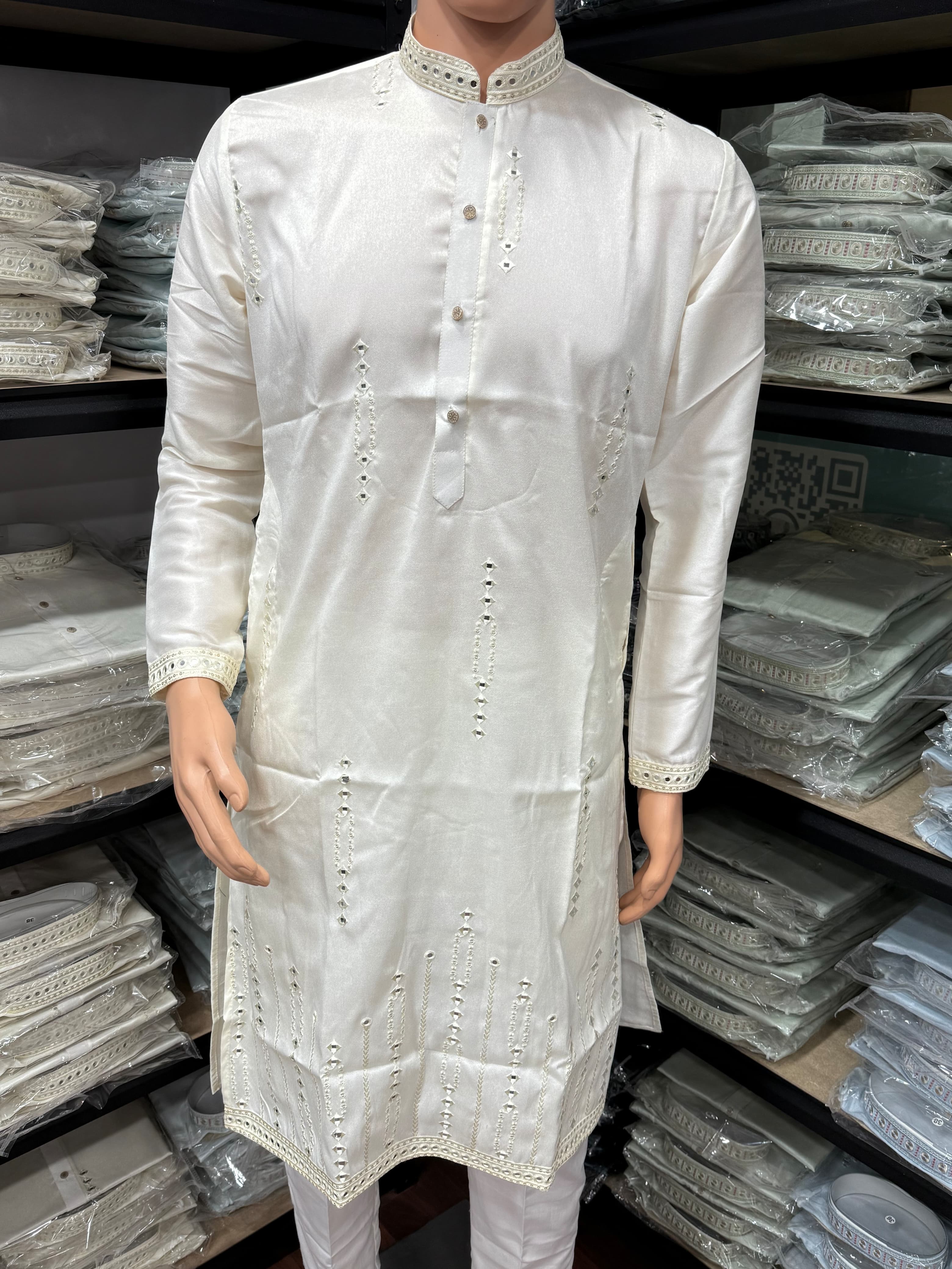 Traditional Premium Smart Silk With Embroidery Mirror Work Kurta & Pajama