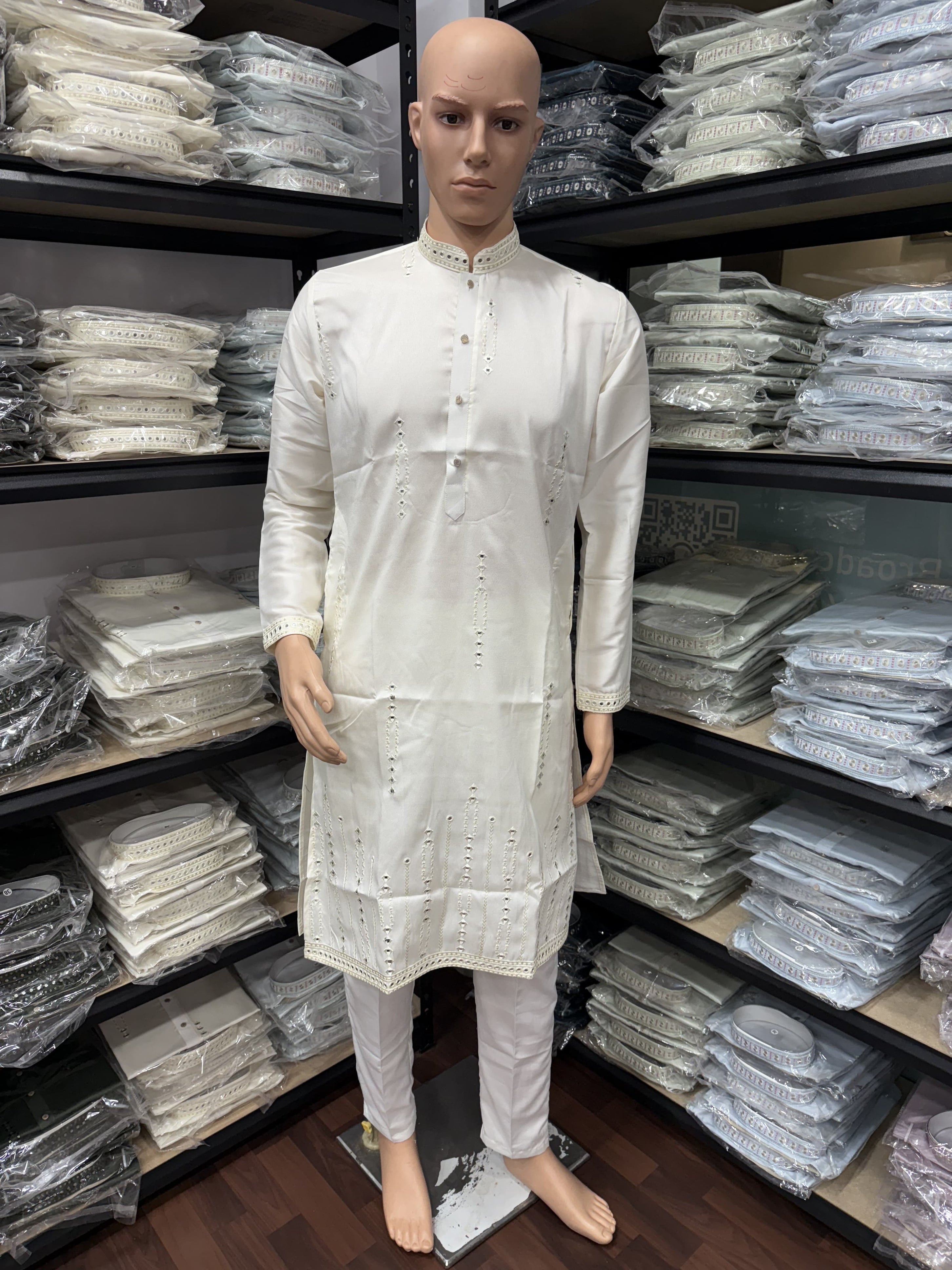 Traditional Premium Smart Silk With Embroidery Mirror Work Kurta & Pajama